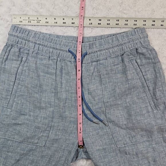 Athleta Linen Lounge Pants Womens Size 8 Tall Retreat Linen Jogger Chambray Blue - Picture 9 of 10